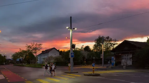AMPERA has increased visibility on pedestrian crossings to improve safety for pedestrians in Geneva